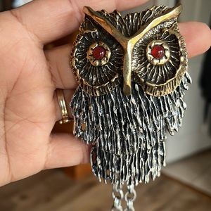 Lucky Brand Owl statement necklace LN